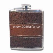 6oz leather-wrapped Hip Flask images