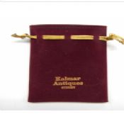 Velvet bag with gold hotfoil logo stamping images