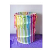 Stripes poly fabric pop-up hamper images