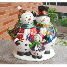 Handpainted + embossed finished snowman Ceramic Cookie Jars for gifts images