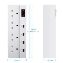 Universal 4 gang uk socket surge protector with usb images