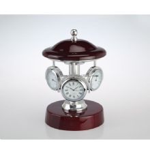 Wooden weather station clock with thermometer and Hygrometer images