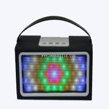 wooden wireless Bluetooth FM radio USB Music and led changing light images