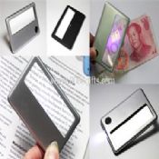 Card magnifier with LED light images