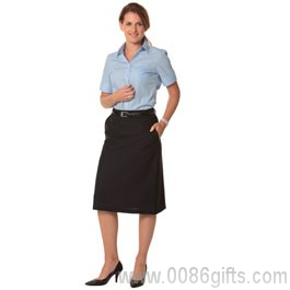Womens Flexi Waist Aline Utility Lined Skirt In Poly/Viscose Stretch Twill