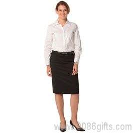 Womens Mid Length Lined Pencil Skirt In Poly/Viscose Stretch