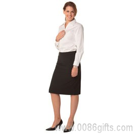 Womens Mid Length Lined Pencil Skirt In Poly/Viscose Stretch Strip