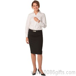 Womens Mid Length Lined Pencil Skirt In Wool Stretch