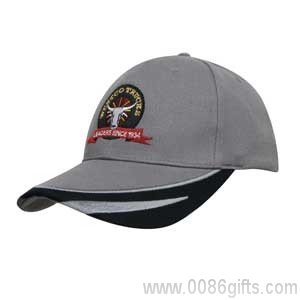 Brushed Heavy Cotton with Peak Trim Embroidered Cap