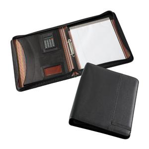 Promotional Madrid A4 Zippered Compendium with Calculator