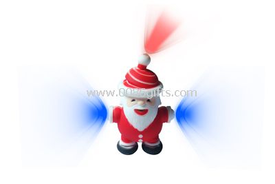 christmas santa calus shaped led keychain with sound