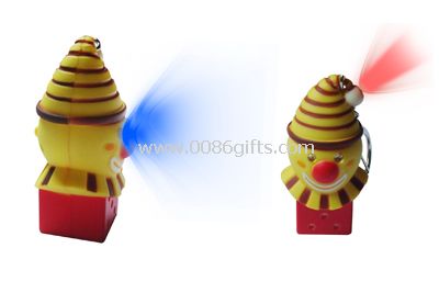 clown shaped led keychain with sound