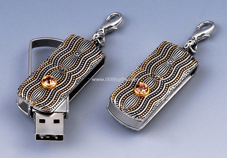 palillo del usb de la joyería con llavero