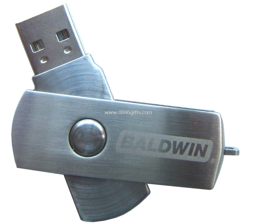 Flash usb de metal giratória