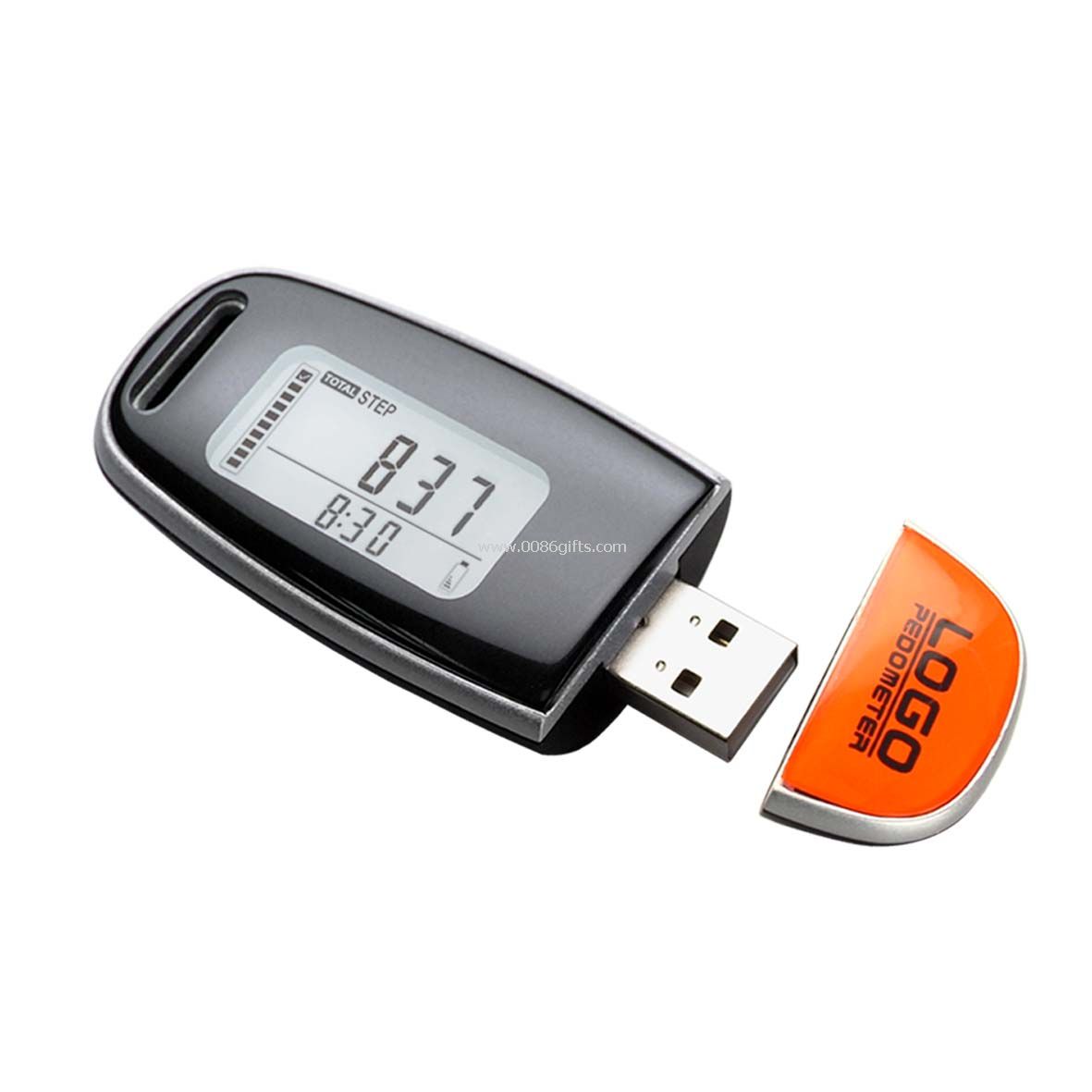 Podómetro do USB recarregável com luz de fundo