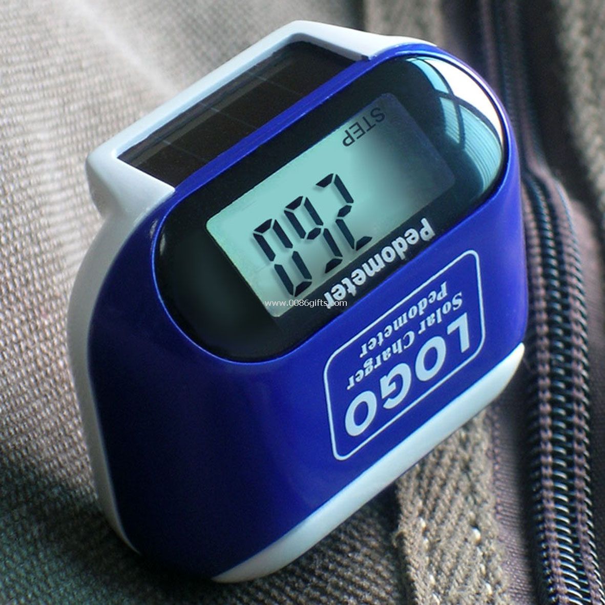 Solar powered pedometer with calorie counter