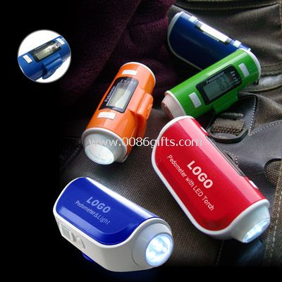 Schrittzähler mit LED-Taschenlampe