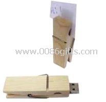 Wooden Clip USB Flash Drive