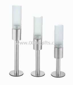 Stainless stee and frosted glass tube Candle Holder