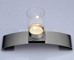 Stainless steel and borosilicate tube glass Candle Holder