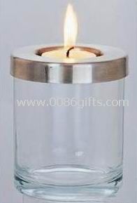 Stainless steel and glass Candle Holder