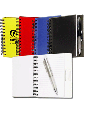 Spiral Notebook dengan pena