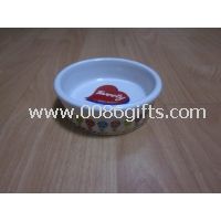 Makan/anjing peliharaan mangkuk dengan Logo, terbuat dari keramik, tersedia dalam warna putih