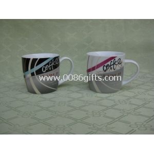 Porcelain Coffee Mugs with Decal Printing Full Color Designs, Meets FDA, CPSIA and CA65