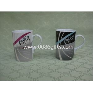 Porselen penuh warna stiker cetak desain kopi mug, memenuhi FDA, LFGB, 84/500/EEC standar