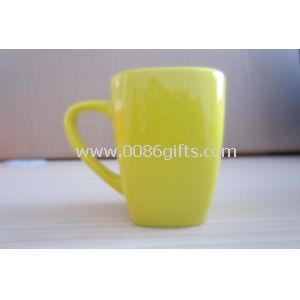 Reklamní porcelánové žlutý kávový hrnek