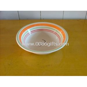 Stoneware Bowl With Rainbow Hand-painted