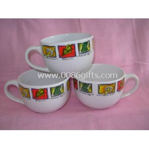Stoneware Soup Bowl with Printed Design, Customized Logos and Colors are Accepted