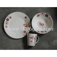 12pcs porcelain dinner sets with decal customized logo and designs are accepted