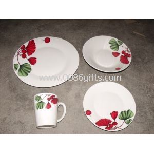 16pcs porcellana dinnerware set con logo della decalcomania su misura o disegni sono accettati