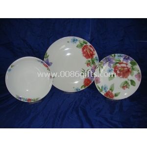 18pcs porselen elegante Dinnerware sett med fargerike kuttet Decal utskrift