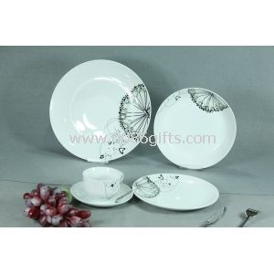 Vajillas de porcelana 20 piezas con corte etiqueta impresión diseño, cumple con la prueba de grado de alimentos