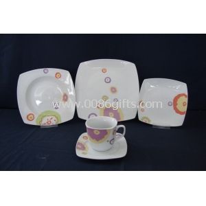 20pcs Set de vajilla de porcelana con diseños de impresión a todo color de calcomanía corte