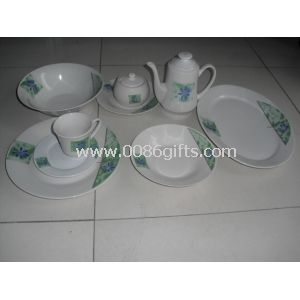 47pcs Cut Decal Printed Porcelain Dinnerware Set,Comes in White