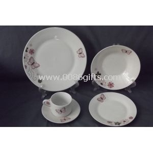 Ceramic Dinnerware Sets with Cut Decal Design, Meet FDA, LFGB, CPSIA, CA65, 84/500/EEC