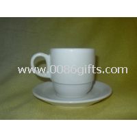 Copo de café cerâmico promocional & Pires Set, auditoria de Sedex/BRC/ISO/PEC/TCCC/BSCI SA8000/SMETA