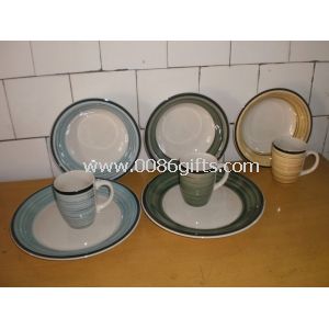 Hand-painted Stoneware Dinnerware Sets, Microwave and Dishwasher Oven Safe
