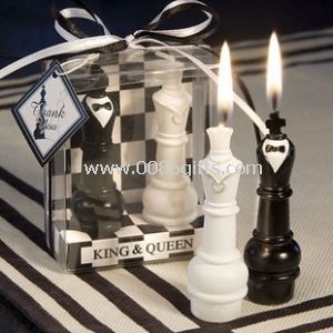 King and Queen Chess Piece Candle Favors