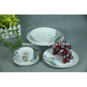 Porcelæn spisestel sæt, brugerdefinerede Decal Design, opfylder FDA, LFGB, CA65, 84/500/EØF standarder