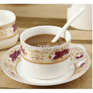 Sets(cup+spoon+plate) cangkir kopi elegan