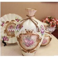 Artigos de decoração 3 de vaso de cerâmica estilo Europeu