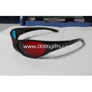 película 3D anaglifos plástico de moda rojo/cian gafas con lentes de 1,6 mm PET