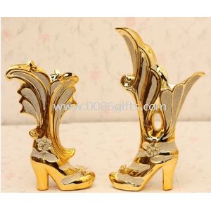Gold-plated frosted heels furnishing articles
