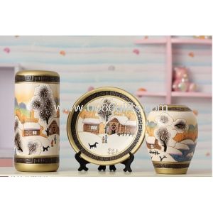 Home furnishing articles handicraft 3 combination of modern snow style decoration
