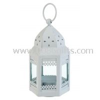 Mini Taj Hurricane Candle Lantern - White
