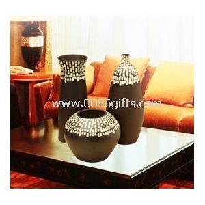 Modern fashion three-piece ceramic home decorations arts and crafts Dark style vase